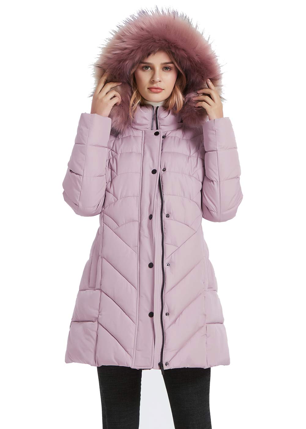 BINACL Women's Winter Warm Thicken Long Outwear Pockets Coat Parka Jacket XS-3XL